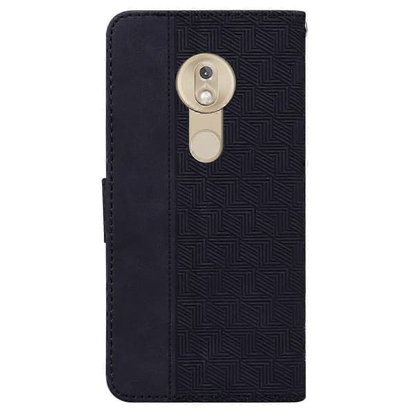 [RM]Motorola Moto G7 Play EU-versjon geometrisk preget skinndeksel Black