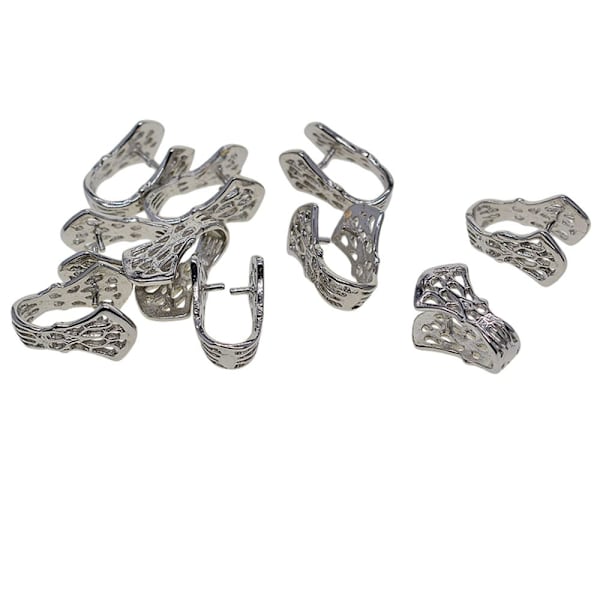 10 st Koppar Pinch Bails Hängen Berlocker Pinch Clip Smycken DIY 18x10x10mm