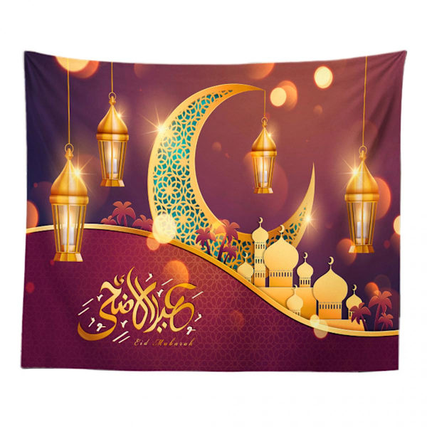 Eid Mubarak Gobeläng Vägghängande Dekoration Ornament Sovsal Vardagsrum D 150x100cm