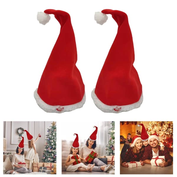 [RM]2-pack Interactive Christmas Hat Automatic Swing Design Built-in Music