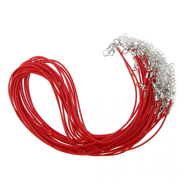 20 st DIY Handgjord Halsband Rep Vax Snöre Rep Smyckestillverkning Vit