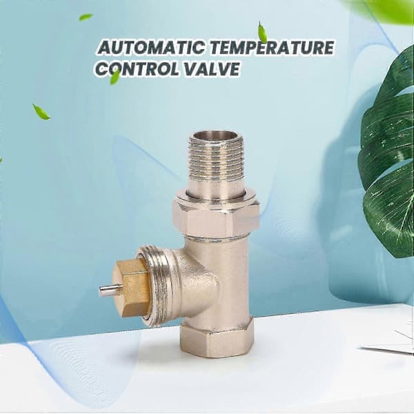 1/2 tomme termostatisk radiatorventil med automatisk temperaturkontrol til DN15 lige anvendelse Silver