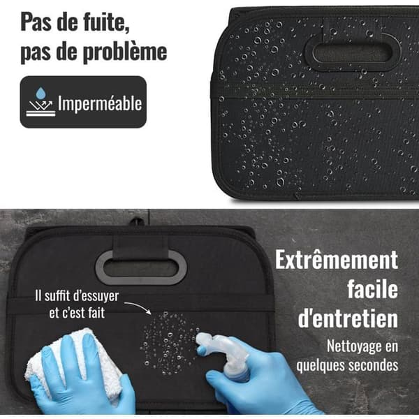 Compact and Foldable Car Trunk Storage Box - Waterproof Interior Accessory - Suitable for Sedans - 32 × 23 × 47 cm