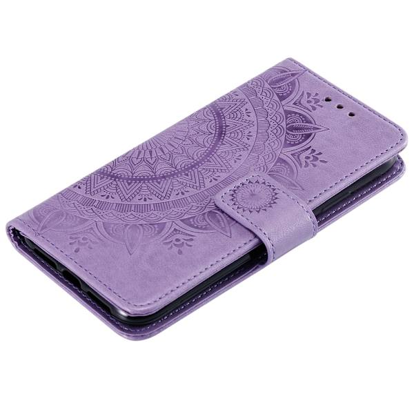 iPhone 13 - Mandala Læder Cover med Print - Lilla 70