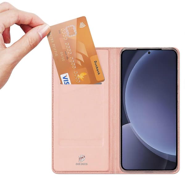[RM] For Samsung Galaxy S25-deksel skinnfutteral med kortholder Pink