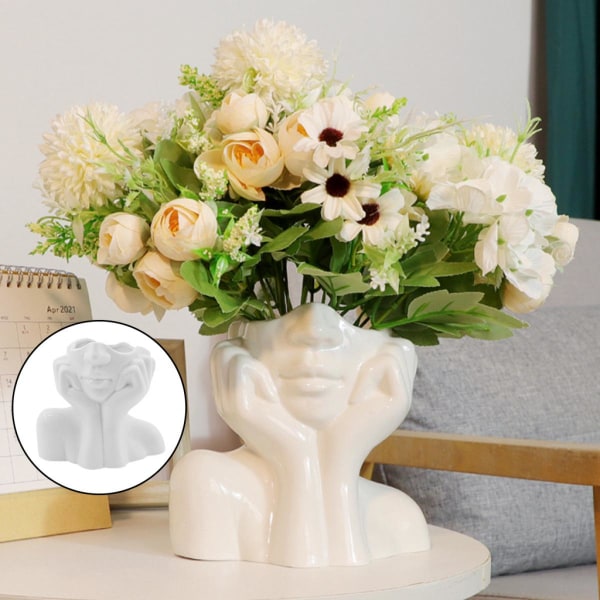 Abstrakt Kvinnligt Huvud Ansiktsvas Blomvas Växtkruka Moderna Boho Små Vardagsrumsdekorationer Möbel Blomsterarrangemang Fest