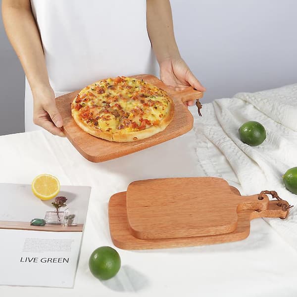 32*21,5 cm bambus pizzaspade – Både pizzaspade og skjærebrett, ideell for din pizzaovn!