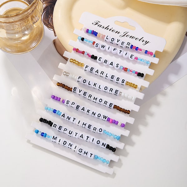 Taylor Swift fan färgglada polymer lera engelska namn armband set ZJ11314
