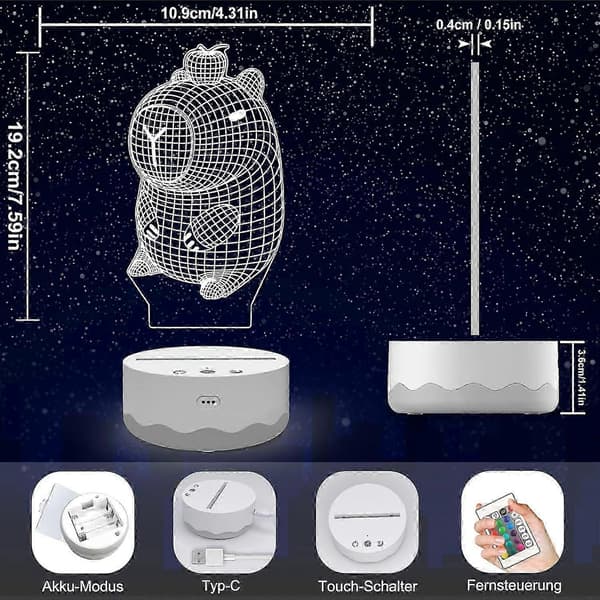 Sød Axolotl Natlampe Axolotls Lampe til Børn, Blød Silikone Børneværelse Natlampe LED Touch Lys, Børneværelse [MI] Multi - Cute Apple