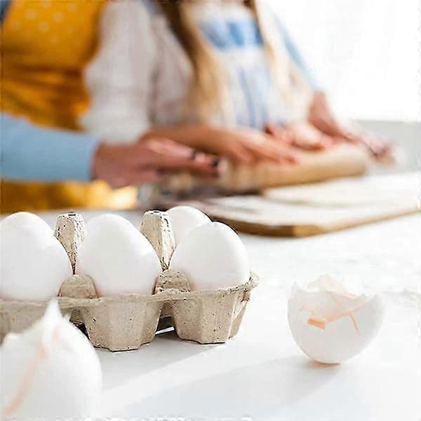 Pappeggekartonger for hønseegg, massefiberholder, bulk, rommer 6 egg, gårdsmarked, reise