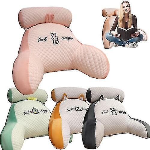 [RM]Reading Pillow for Bed Backrest Lumbar Support Armrest Seat Cushion Lounger Pad Grey Grey B