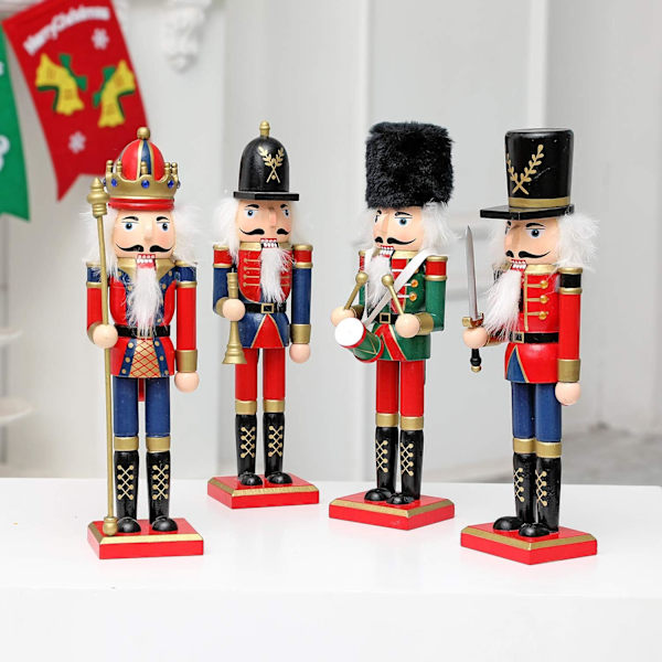 [RM]Classic Nutcracker Figurine, Elegant Decor for Your Festive Home, Hand-Painted Nutcracker for Christmas