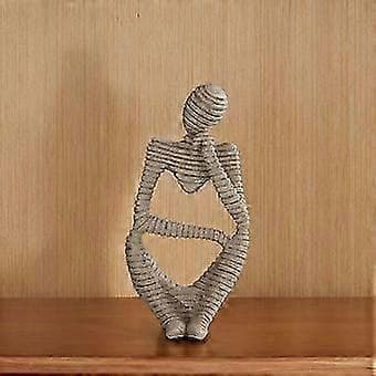 Resin Tænker Statue Håndlavede Samlerfigurer til Skrivebordsindretning B