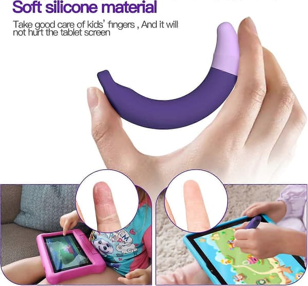Touchscreen Stylus til børn, 2-pak lilla blå stylus universal, kompatibel med Kindle iPad iPhone