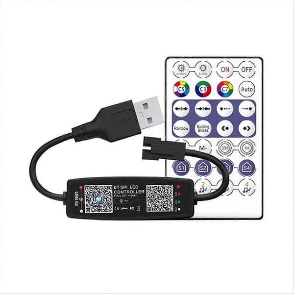 [RM]WS2812B Kontroller Fjernkontroll Musikk APP Kontroll USB 5V