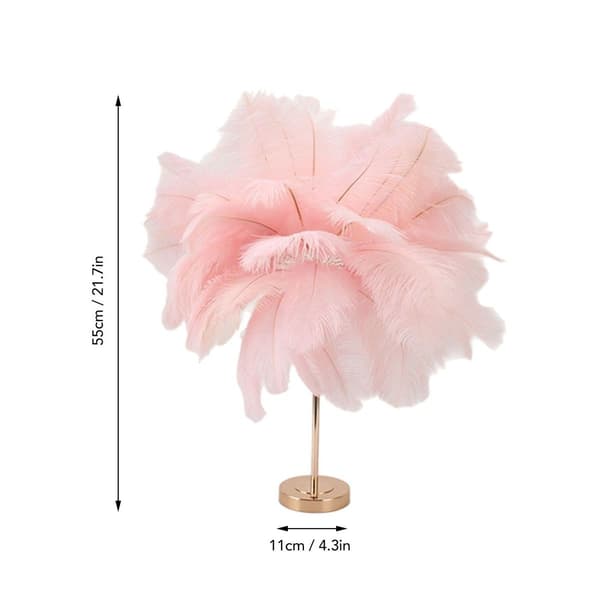 [RM]Romantic USB Powered Feather Table Lamp, 3-Color, Dimmable KLB