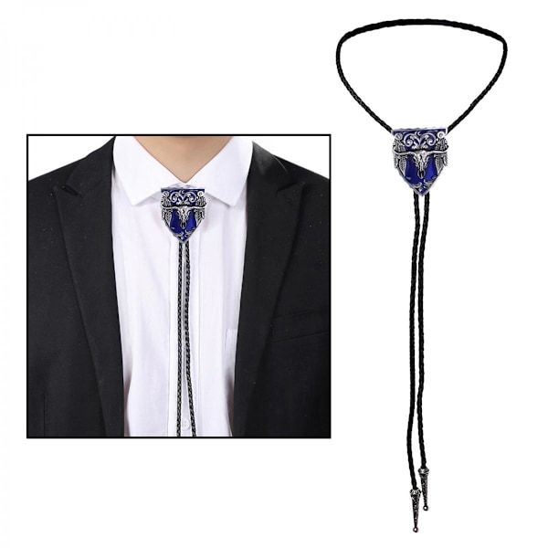 Bolo Tie Halsband Hänge Fancy Charm Smycken Modeaccessoar Blå Herr