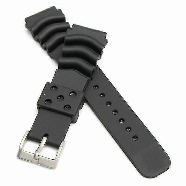 22MM Sort Gummi Urrem/Rem Erstatning Til SEIKO DIVER'S Ur