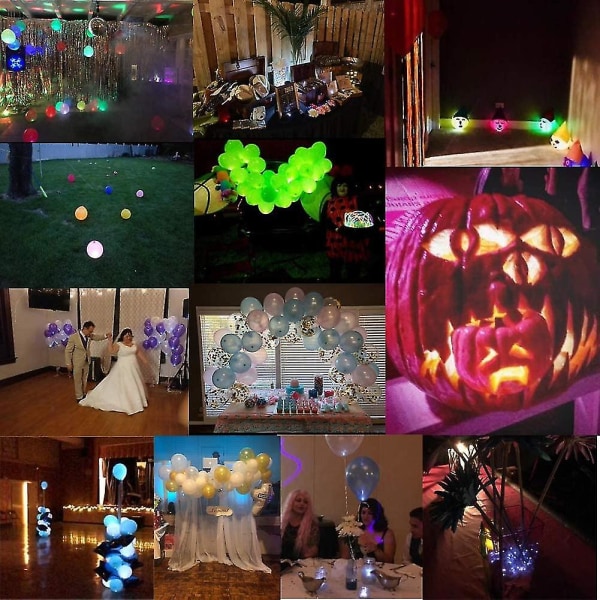 100 st LED Ballonglampor - Blinkande Mini Lampor För Ballonger, Påskägg, Pumpa - Fest, Bröllop, Halloween, Juldekoration