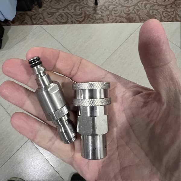 Højtryksrenseradapter 3/8 Quick Plug Sæt Slange Quick Connector til Vand Anti-Snoet Konvertering