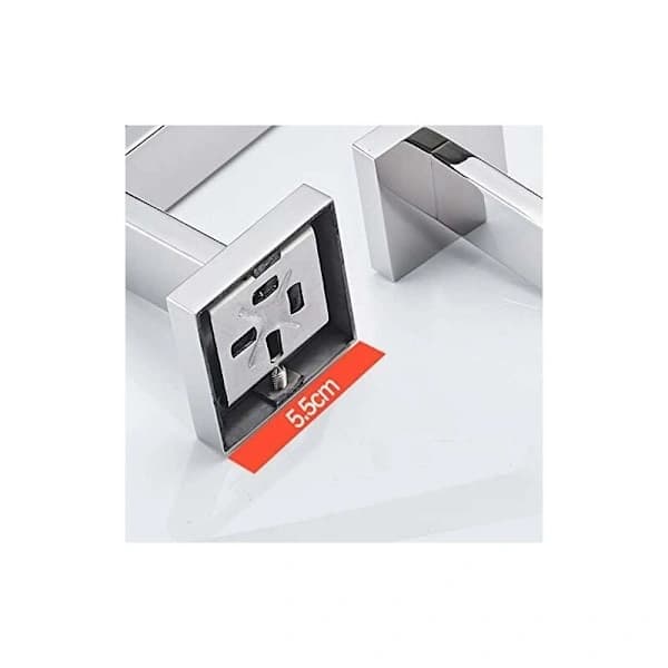 [RM]Bathroom Wall Mounted Towel Rack, Double Towel Bar, Polished Mirror Chrome, 60 cm