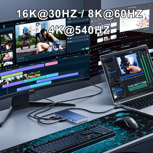 NÖRDIC 2m Thunderbolt 5 cable 80Gbps data transfer 240W charging 120Gbps bandwidth 16K60Hz 8K60Hz 4K540Hz