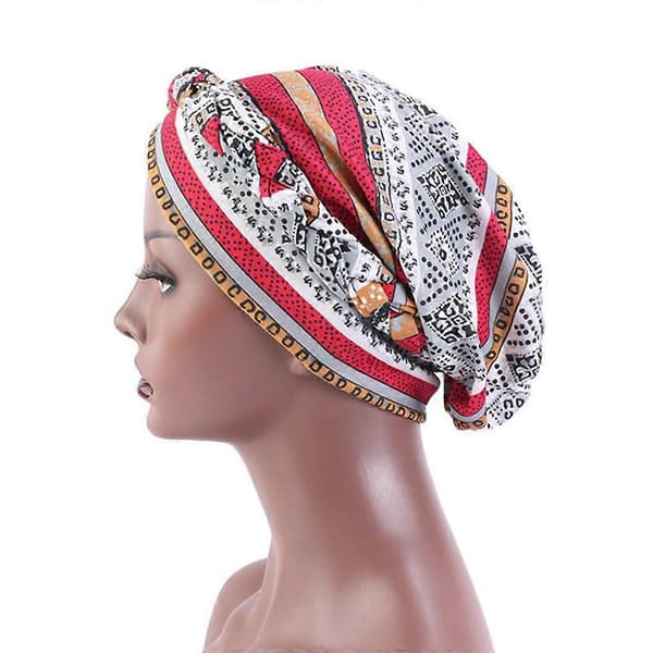 Boho-stil luer Elastisk Bouffant Turbanlue Blomstertrykte Arbeidsluer med Svettebånd Unisex Knutebakluer Hårdeksler 4 4