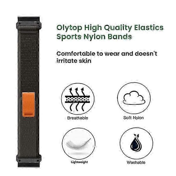 Kompatibel med Garmin Forerunner 965 / 955 / 945 / 935 22mm Urrem Trail Loop Justerbar Nylon Håndledsrem Grey