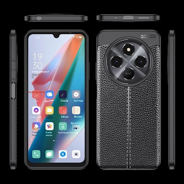 Xiaomi Redmi 14C Suojakuori Litsi-kuvio Musta 37