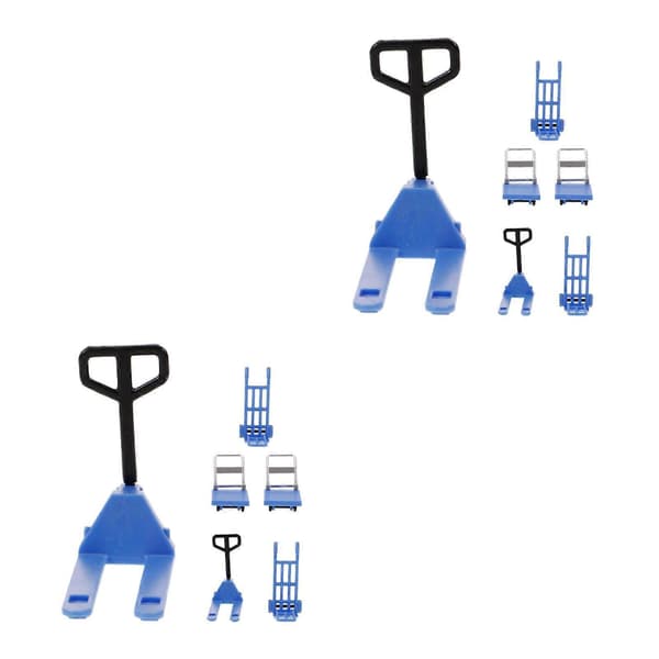 Miniature håndremskivemodel til dekoration 4 sæt blåt plastlegetøj