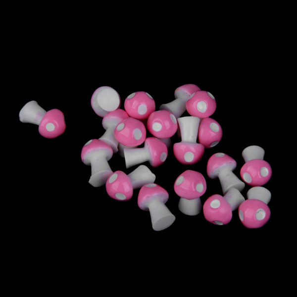 Miniatyr svamp mini älvträdgård pyssel mikro dekor rosa lila gul