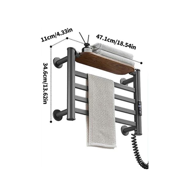 Multifunksjonell oppbevaring oppvarmet håndklestativ rask tørketeknologi solid konstruksjon baderomsløsning hvit White