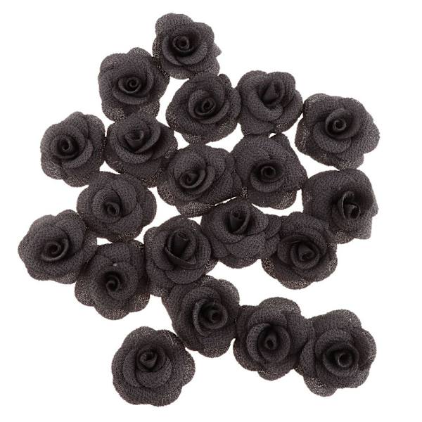 20 st Silkros Blomhuvud Knopp DIY Hantverk Bröllopsdekor Grå