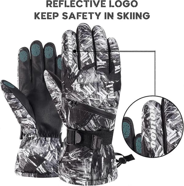 Skihandsker, Vandtætte Snehandsker -30℉ Vinterhandsker til Koldt Vejr Touchscreen Snowboardhandsker Varme til Mænd Kvinder