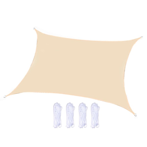 2x3m Solskydd Segel UV-skydd För Uteplats UV-skydd För Utomhusinstallation Beige