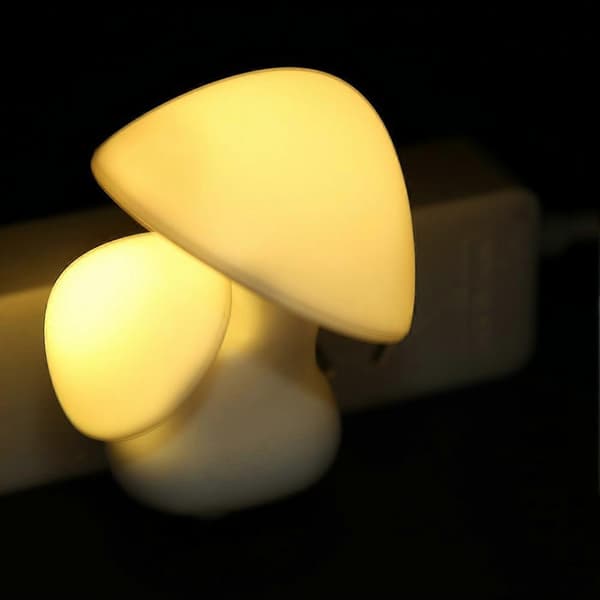 US stik sensor champignon natlys LED lampe romantisk farverig (varmt lys)