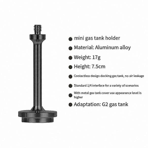 Bærbar sort lanterne gasbeholderbeslag med 1/4 adapter til camping