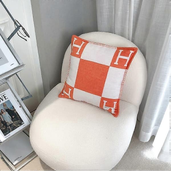 1 stk. 45x45 cm pudebetræk med bogstavet H i - Orange
