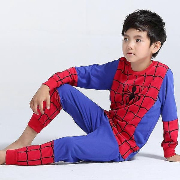 Pyjamasset för pojkar, myskläder Red Blue Spiderman 4 Years