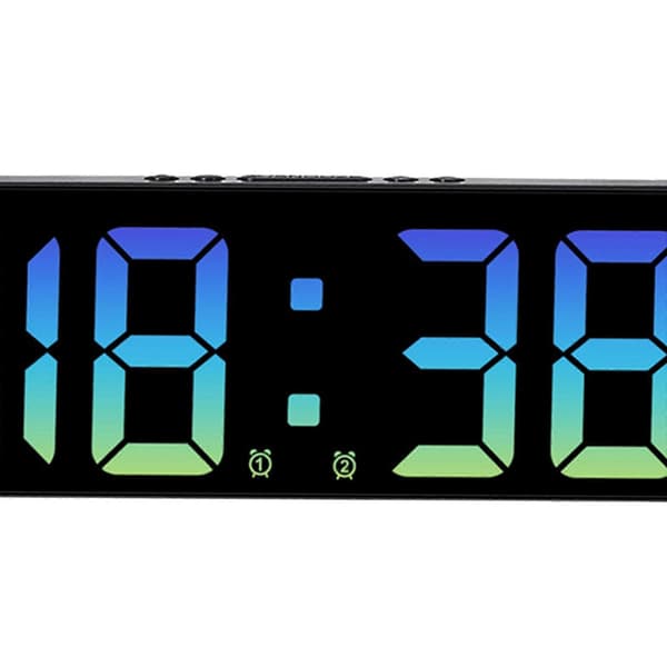 15,5 cm digitalt vækkeur sengeur justerbar lysstyrke med temperatur Blue Light