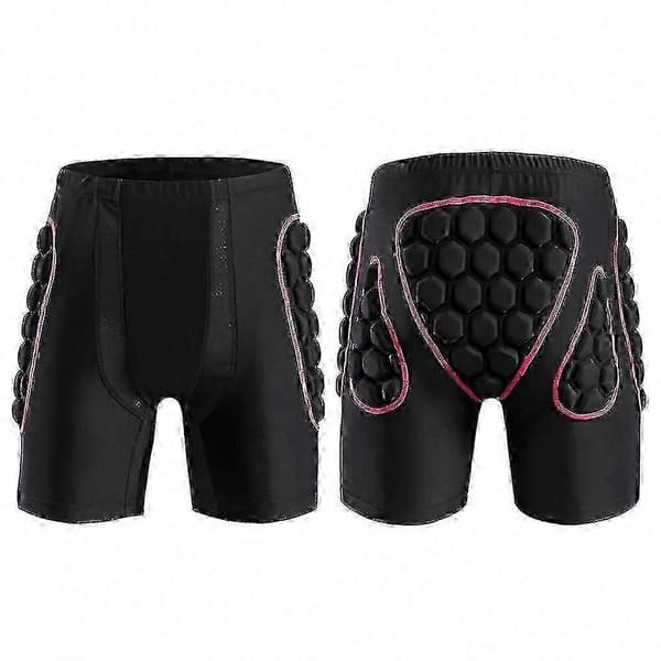 Kvinders polstrede hoftebeskyttelsesshorts rustning numsepude til snowboarding skøjteløb Pink M