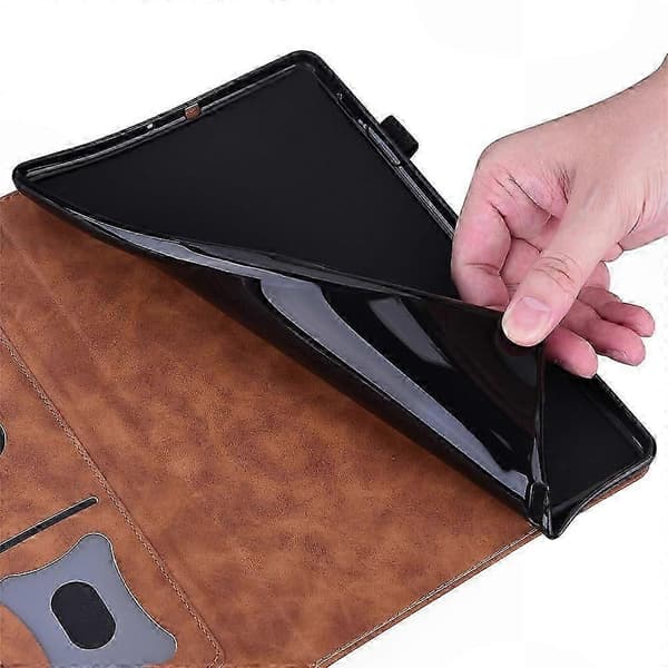 PU læder tablet cover med kortholder til 10,5-11 tommer enheder Brown