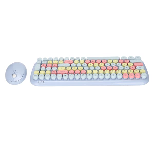[RM]Keyboard and Mouse Combo 2.4G Wireless Technology Smart Power Saving Long Distance Transmission Keyboard and Mouse Light Blue Mixed Color