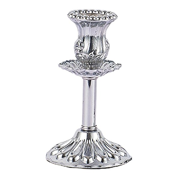 Silverfärgad konisk ljusstake i metall för hem, bröllop, bord S