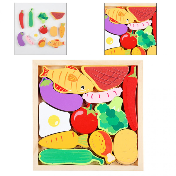 Montessori 3D Pussel Jigsaw Förskoleleksakspresenter för småbarnsmat