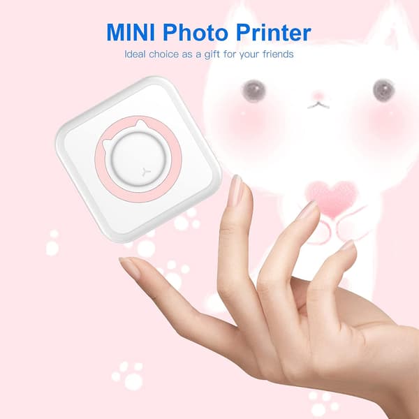 Label Printer All-in-one Mini Printer Portable Multifunctional Photo Printer Green 10 Rolls of Paper