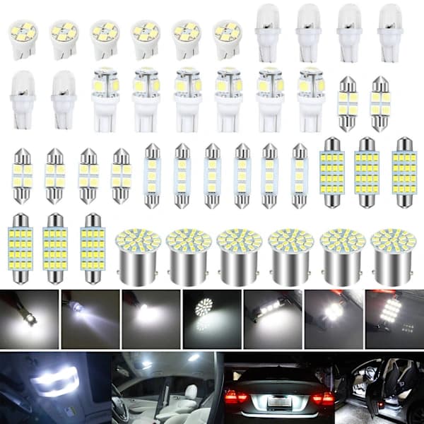 42 LED-lampor för bilar, mini glödlampor för bilinteriör T10 breddindikator, A[RM]