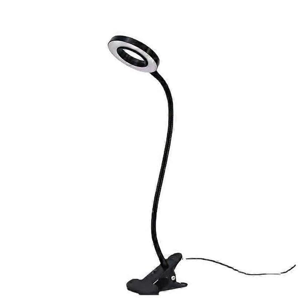 Klemlygte, 3 tilstande LED-bordlampe, 360 fleksibel læselampe, langdistancebrug, til læring, læsning, arbejde, 2024 Ping