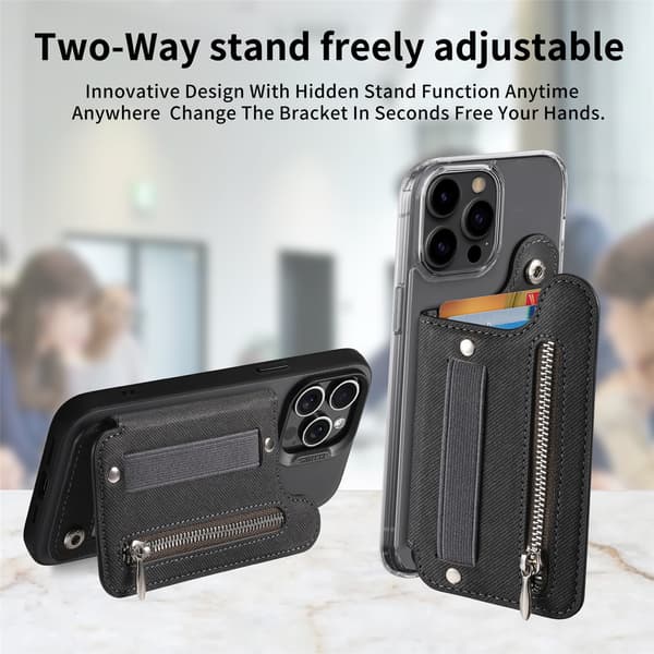 Zippered Magnetic Phone and Card Holder with Retractable Wrist Strap Green Green