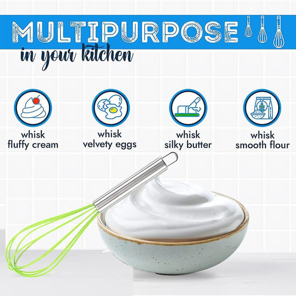 8 tums och 10 tums silikonvispsats om 4, visp ballong äggsås visp för nonstick kokkärl style 4
